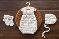 Knitted romper and bonnet,Newborn knitted Set,Newborn photography outfit,Сable knit romper,Pregnancy gift,newborn knit outfit,newborn props (Copy) (Copy)