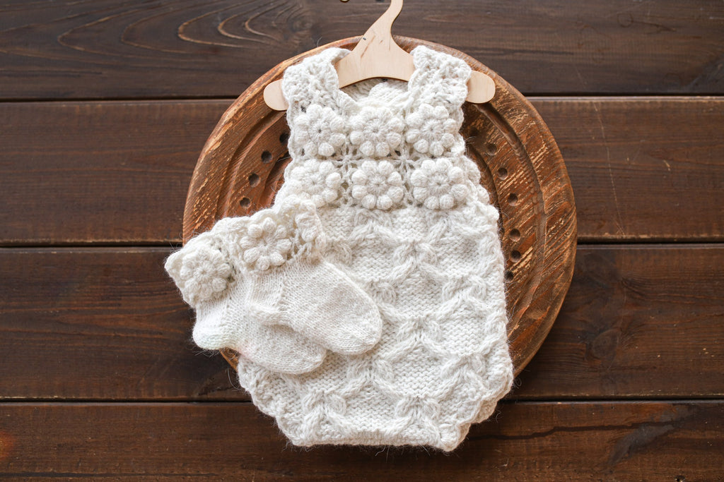 Knitted romper and bonnet,Newborn knitted Set,Newborn photography outfit,Сable knit romper,Pregnancy gift,newborn knit outfit,newborn props (Copy) (Copy)
