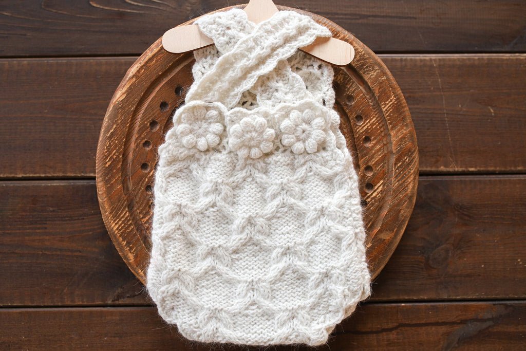 Knitted romper and bonnet,Newborn knitted Set,Newborn photography outfit,Сable knit romper,Pregnancy gift,newborn knit outfit,newborn props (Copy) (Copy)