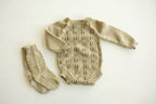 Knitted jumpsuit, bonnet and booties for a newborn, merino wool clothing set, newborn photo shoot props, newborn photo shoot clothes, hospital discharge clothes. (Copy) (Copy) (Copy) (Copy)