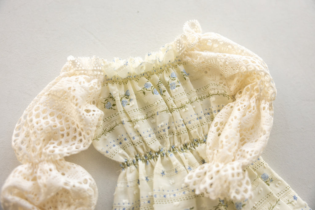Ivory Floral Newborn Bloomers & Headband Set | Newborn Photo Prop