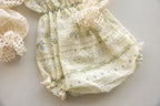 Ivory Floral Newborn Bloomers & Headband Set | Newborn Photo Prop