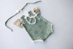Sage Green Lace Newborn Romper & Bonnet Set | Newborn Photo Prop