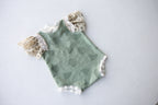 Sage Green Lace Newborn Romper & Bonnet Set | Newborn Photo Prop