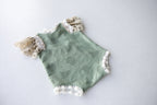 Sage Green Lace Newborn Romper & Bonnet Set | Newborn Photo Prop