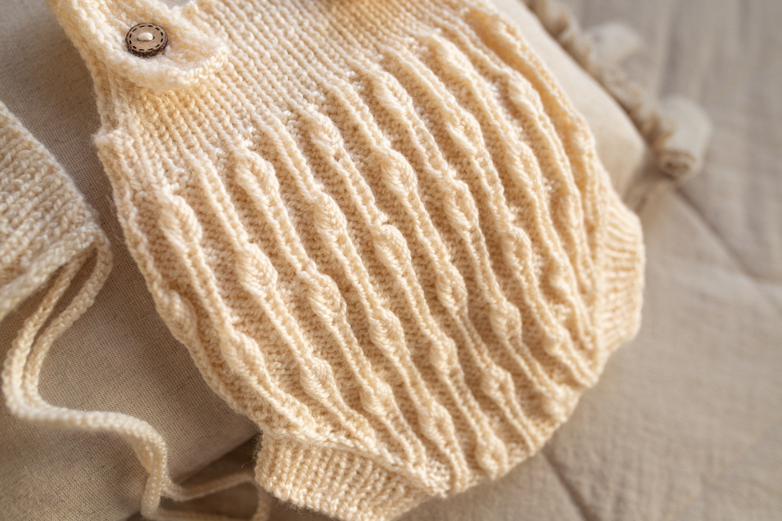 Newborn Baby Set: Romper and Cap, Gender Neutral Baby Outfit, Wool Blend Romper, Newborn Photo Shoot Outfit, Newborn Photo Prop Set, Baby Shower Gift (Copy) (Copy) (Copy)
