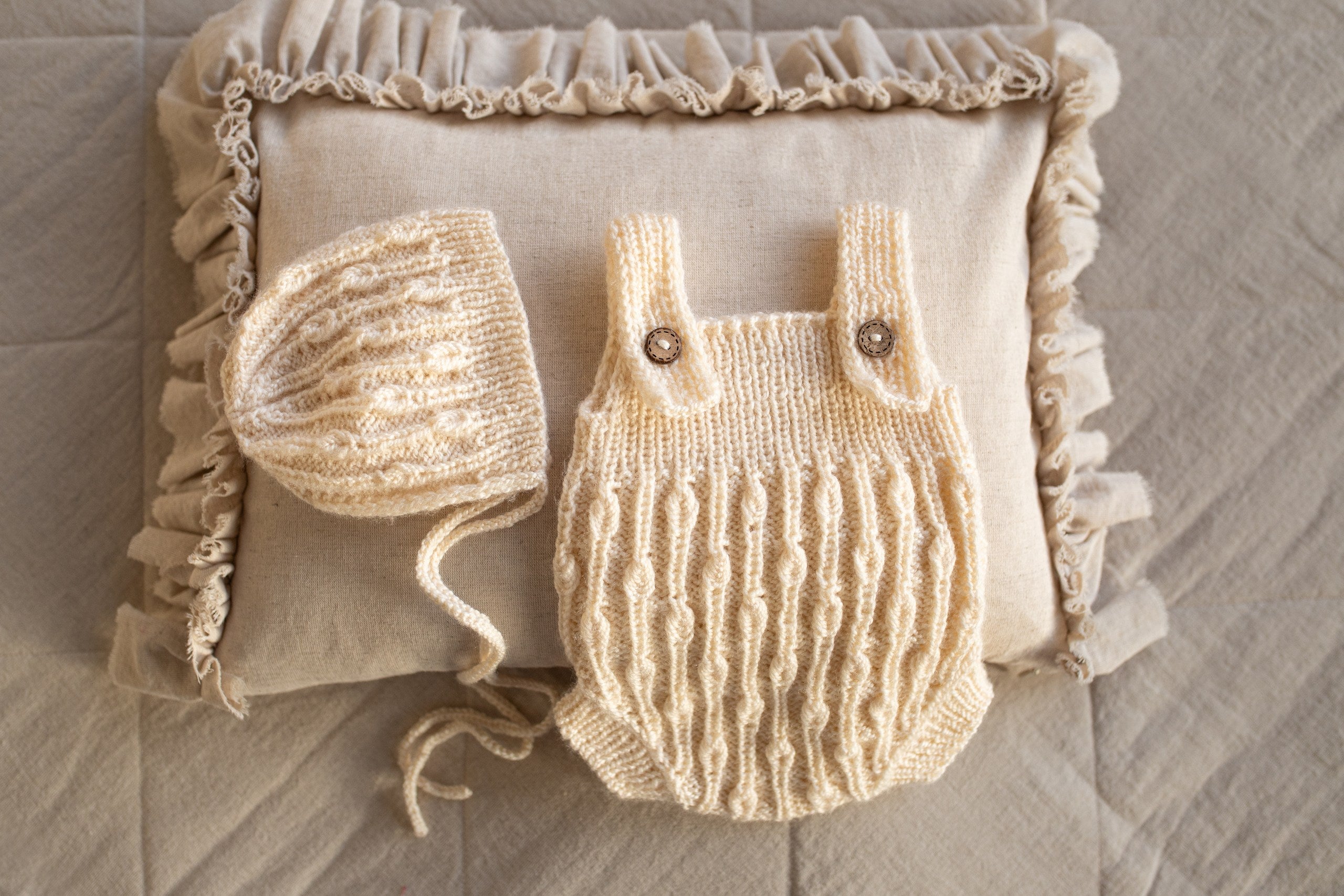 Newborn Baby Set: Romper and Cap, Gender Neutral Baby Outfit, Wool Blend Romper, Newborn Photo Shoot Outfit, Newborn Photo Prop Set, Baby Shower Gift (Copy) (Copy) (Copy)