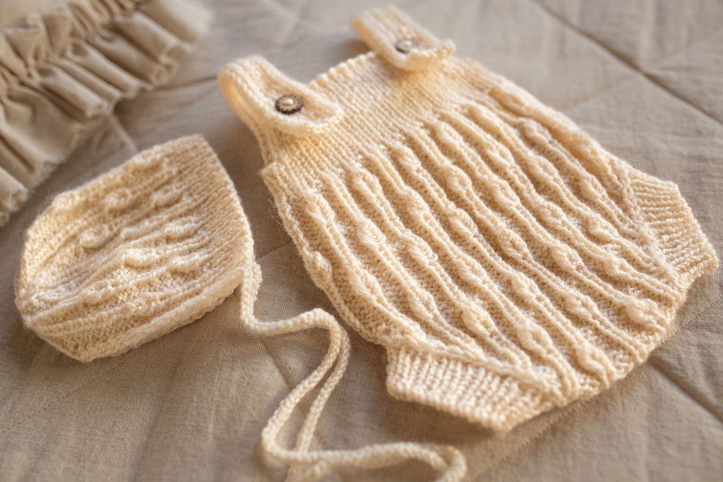 Newborn Baby Set: Romper and Cap, Gender Neutral Baby Outfit, Wool Blend Romper, Newborn Photo Shoot Outfit, Newborn Photo Prop Set, Baby Shower Gift (Copy) (Copy) (Copy)