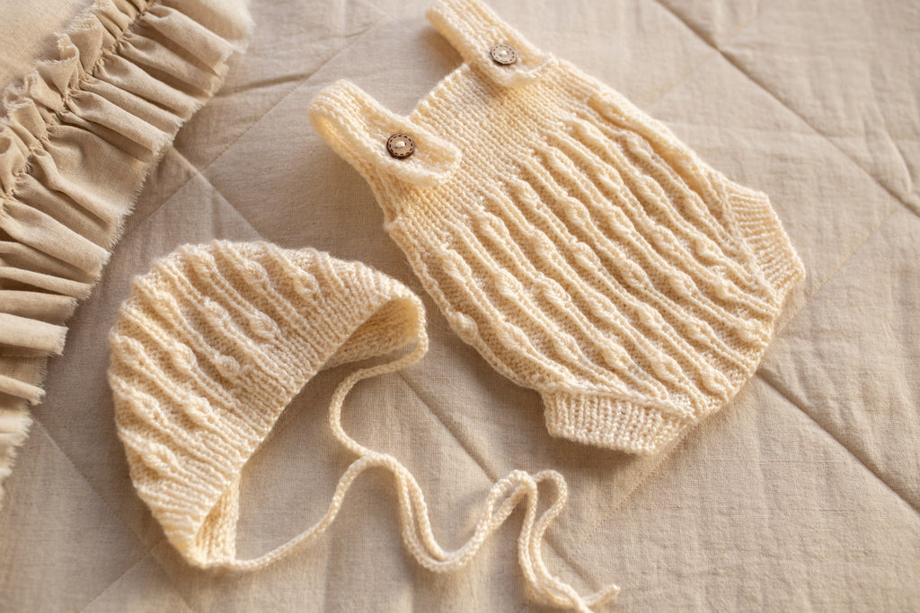 Newborn Baby Set: Romper and Cap, Gender Neutral Baby Outfit, Wool Blend Romper, Newborn Photo Shoot Outfit, Newborn Photo Prop Set, Baby Shower Gift (Copy) (Copy) (Copy)