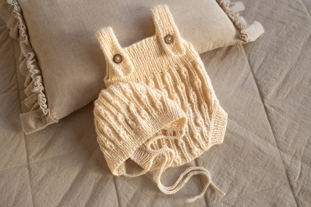 Newborn Baby Set: Romper and Cap, Gender Neutral Baby Outfit, Wool Blend Romper, Newborn Photo Shoot Outfit, Newborn Photo Prop Set, Baby Shower Gift (Copy) (Copy) (Copy)