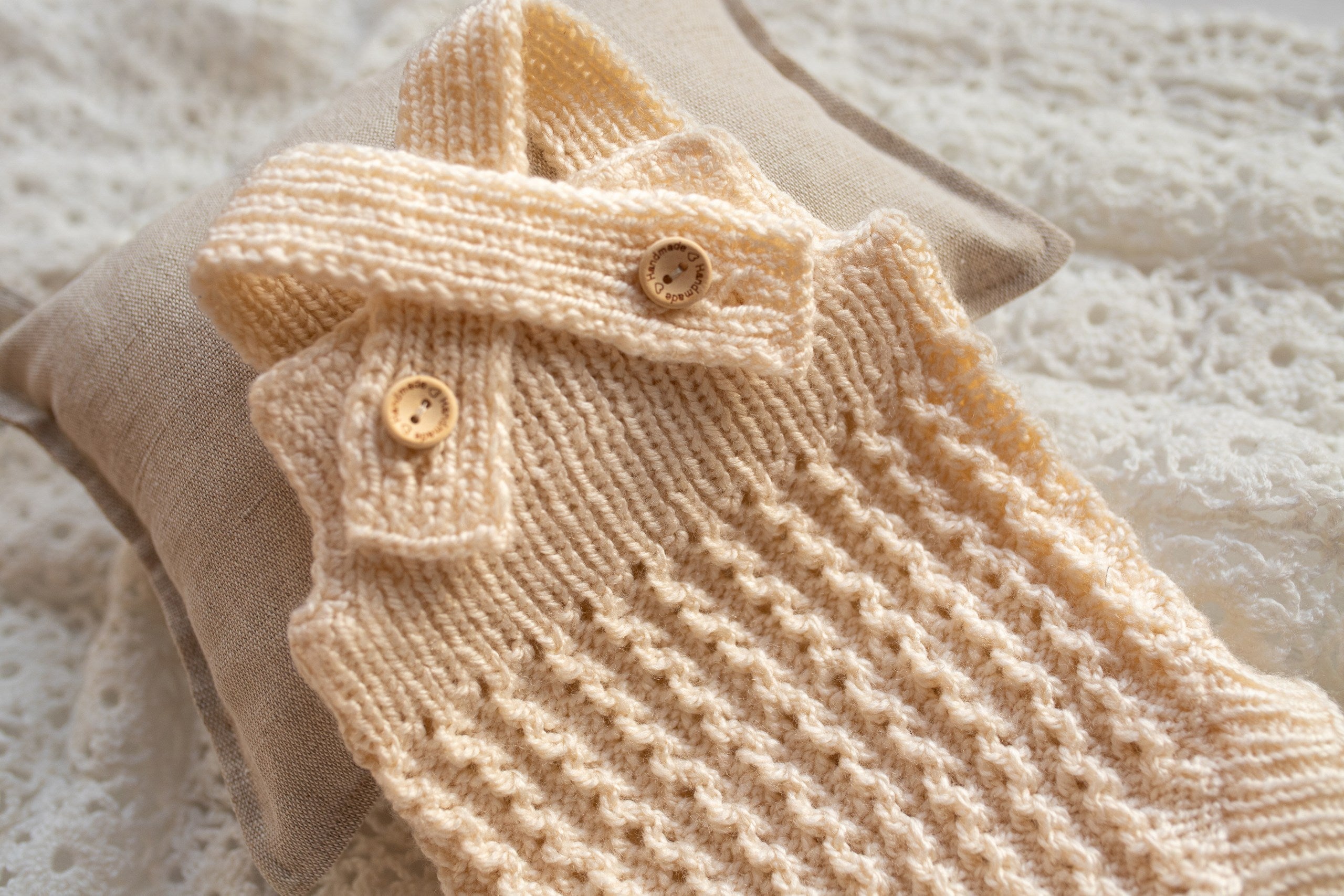 Newborn Baby Set: Romper and Cap, Gender Neutral Baby Outfit, Wool Blend Romper, Newborn Photo Shoot Outfit, Newborn Photo Prop Set, Baby Shower Gift (Copy) (Copy)