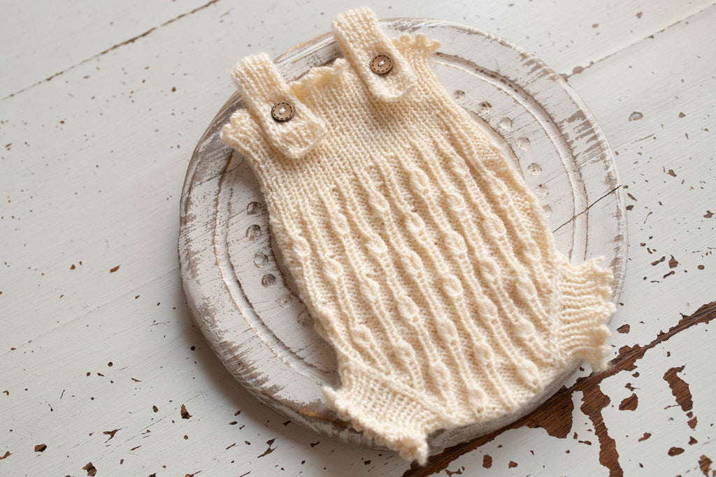 Newborn Baby Set: Romper and Cap, Gender Neutral Baby Outfit, Wool Blend Romper, Newborn Photo Shoot Outfit, Newborn Photo Prop Set, Baby Shower Gift (Copy)