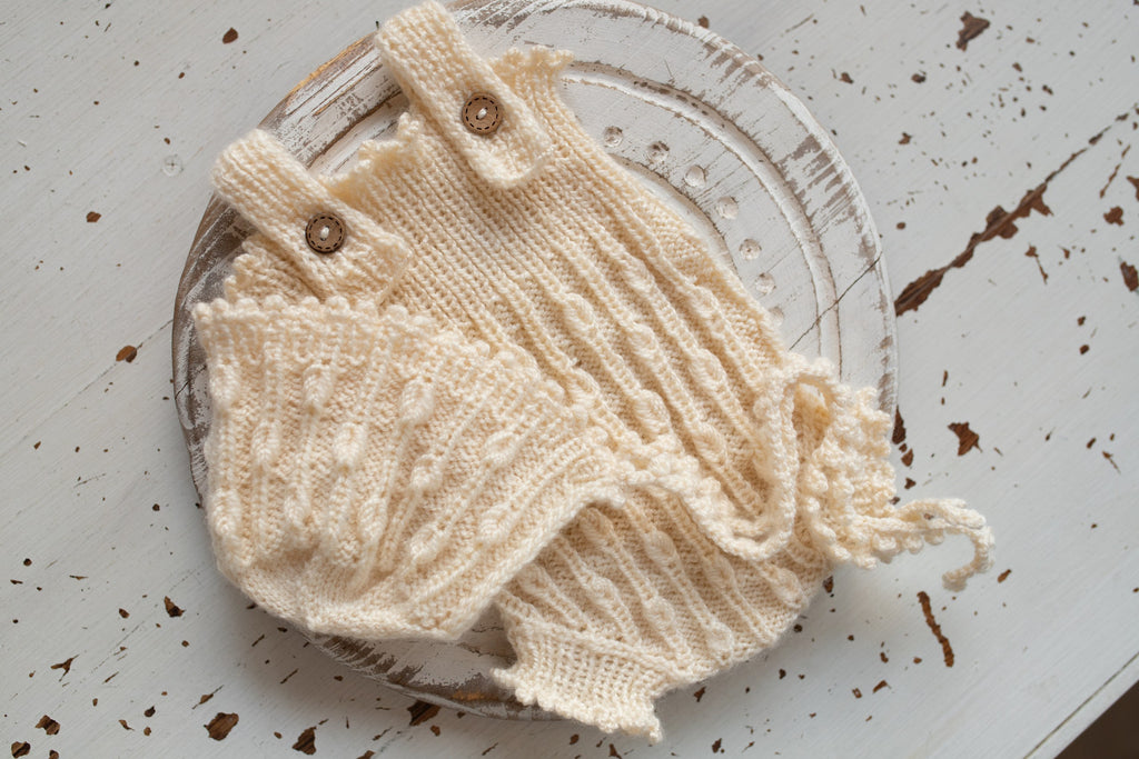 Newborn Baby Set: Romper and Cap, Gender Neutral Baby Outfit, Wool Blend Romper, Newborn Photo Shoot Outfit, Newborn Photo Prop Set, Baby Shower Gift (Copy)