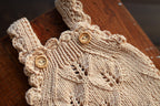 Oatmeal Leaf Lace Knit Newborn Romper | Newborn Photo Prop