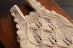 Oatmeal Leaf Lace Knit Newborn Romper | Newborn Photo Prop