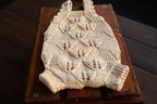 Oatmeal Leaf Lace Knit Newborn Romper | Newborn Photo Prop