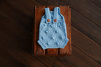 Blue Bobble Knit Newborn Romper | Newborn Boy Photo Prop (Copy)