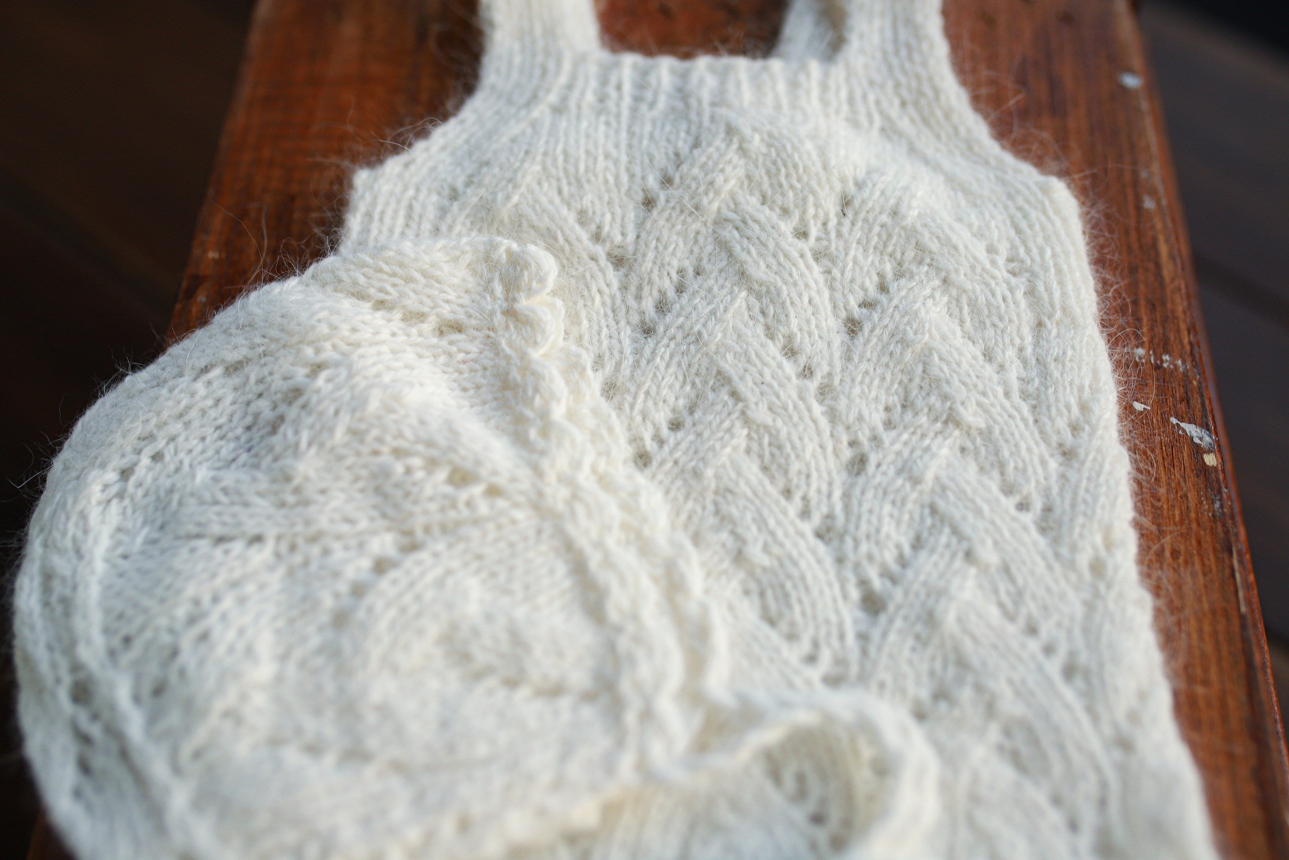 White Knit Lace Newborn Romper & Bonnet Set | Newborn Photo Prop