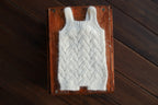 White Knit Lace Newborn Romper & Bonnet Set | Newborn Photo Prop