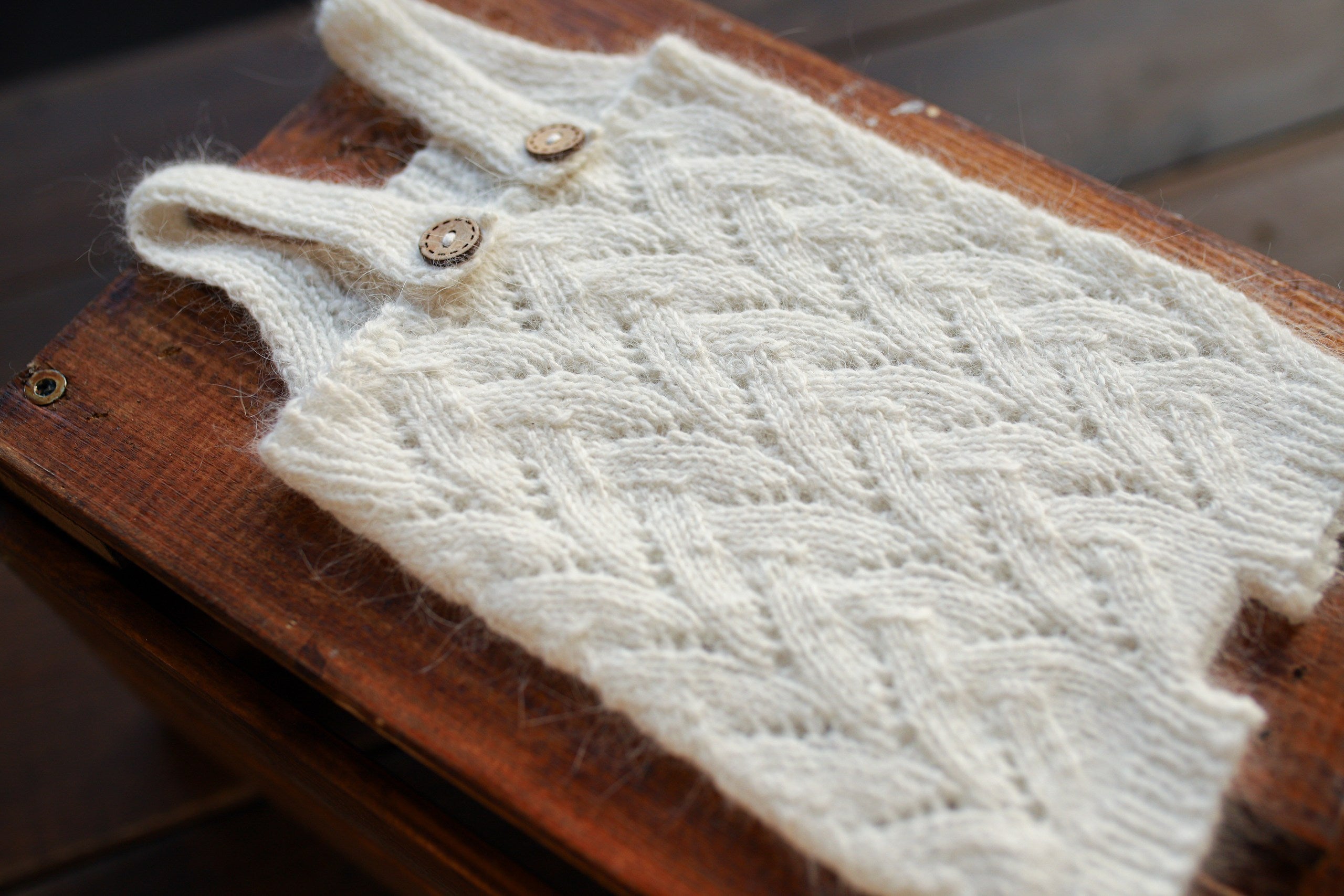 White Knit Lace Newborn Romper & Bonnet Set | Newborn Photo Prop