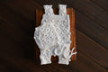 White Bobble & Lace Knit Newborn Romper & Bonnet Set | Newborn Photo Prop