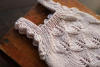 Silver Grey Leaf Lace Knit Newborn Romper | Newborn Photo Prop