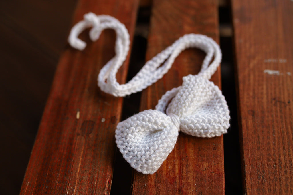 White Leaf Lace Knit Newborn Romper & Headband Set | Newborn Photo Prop