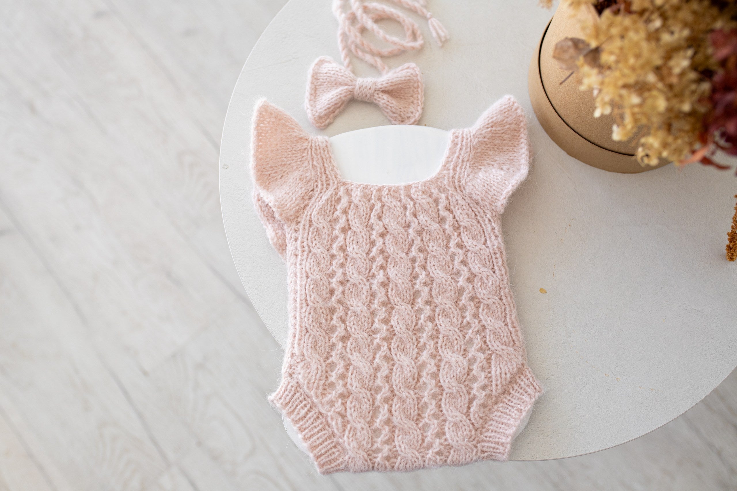Knitted Romper and Headband, Knitted Newborn Set, Newborn Photography Outfits, Maternity Gift, Knitted Newborn Clothes, Newborn Props