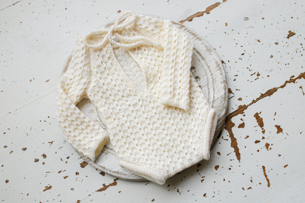 Merino Wool Knitted Newborn Baby Set, Knitted Romper with Bonnet and Socks for Newborn, Newborn Photo Shoot Props, Coming Home Outfit, Baby Shower Gift, Newborn Photo Shoot