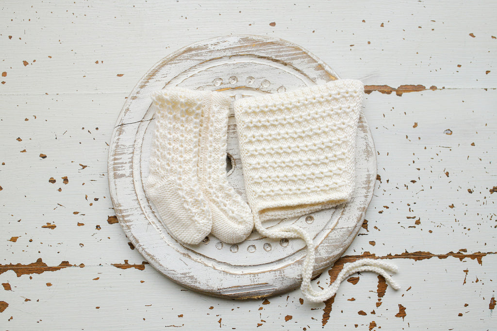 Merino Wool Knitted Newborn Baby Set, Knitted Romper with Bonnet and Socks for Newborn, Newborn Photo Shoot Props, Coming Home Outfit, Baby Shower Gift, Newborn Photo Shoot