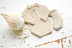 Merino Wool Knitted Newborn Baby Set, Knitted Romper with Bonnet and Socks for Newborn, Newborn Photo Shoot Props, Coming Home Outfit, Baby Shower Gift, Newborn Photo Shoot