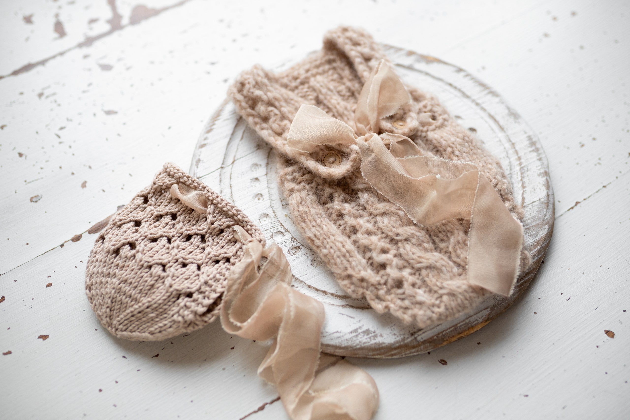 Knitted jumpsuit and bonnet, newborn photo shoot props set, newborn girl photo shoot outfit, newborn props, baby shower gift