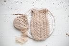 Knitted jumpsuit and bonnet, newborn photo shoot props set, newborn girl photo shoot outfit, newborn props, baby shower gift