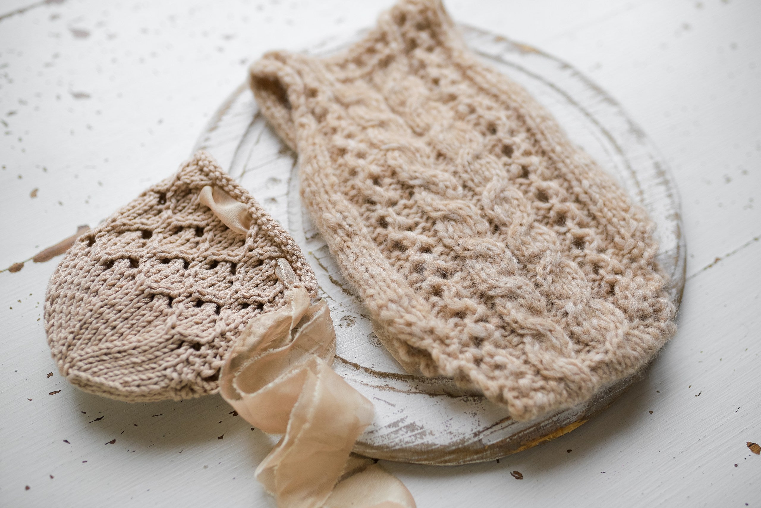 Knitted jumpsuit and bonnet, newborn photo shoot props set, newborn girl photo shoot outfit, newborn props, baby shower gift