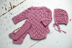 Knitted newborn set, knitted newborn jumpsuit, newborn hat, newborn clothing set, newborn cap, newborn photo shoot, maternity gift, knitted accessories for newborn photo shoot