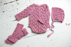 Knitted newborn set, knitted newborn jumpsuit, newborn hat, newborn clothing set, newborn cap, newborn photo shoot, maternity gift, knitted accessories for newborn photo shoot