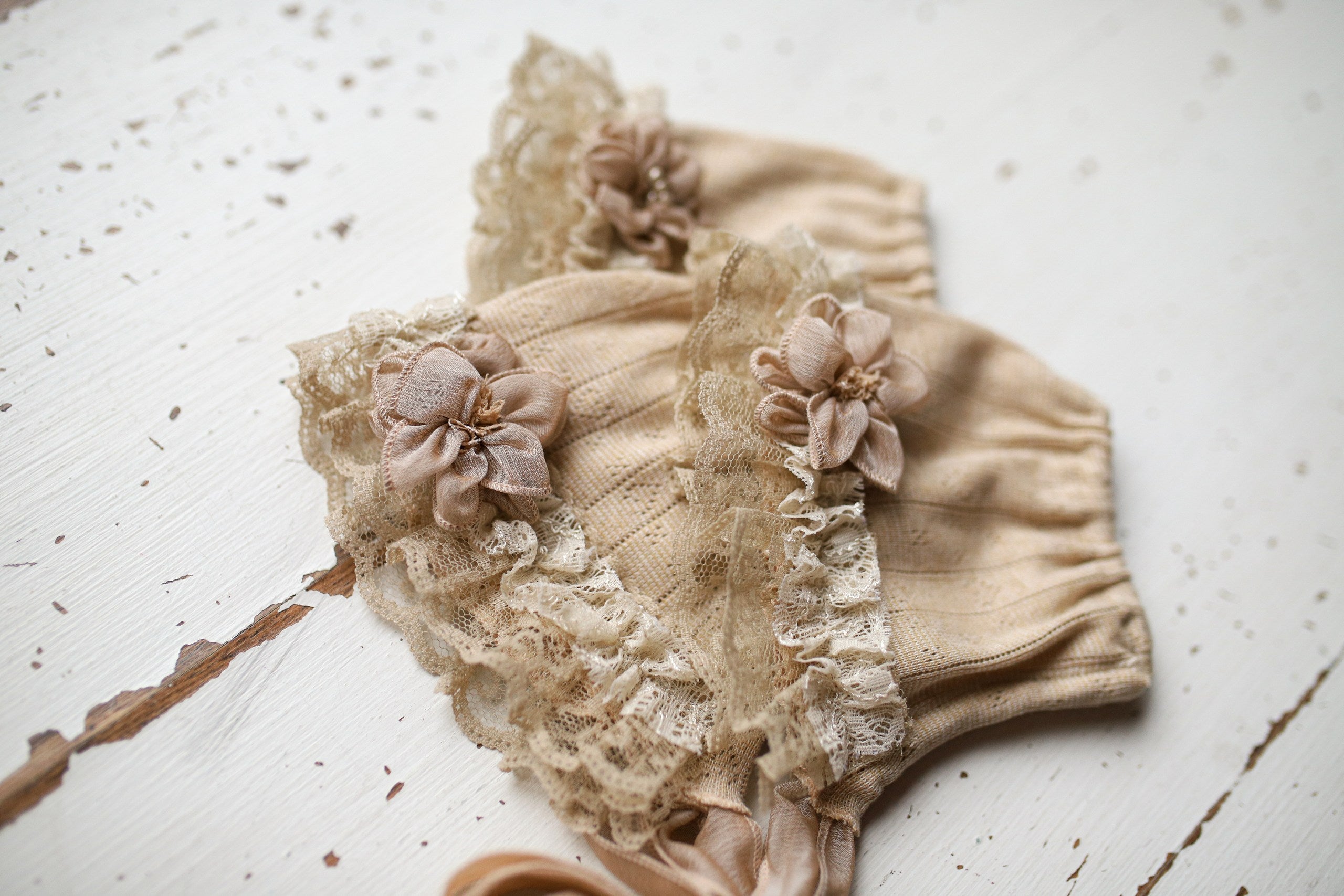 Vintage newborn bonnet, lace newborn bonnet, lace newborn sleep cap, newborn hat, newborn outfit, newborn cap, newborn photography, baby girl bonnet