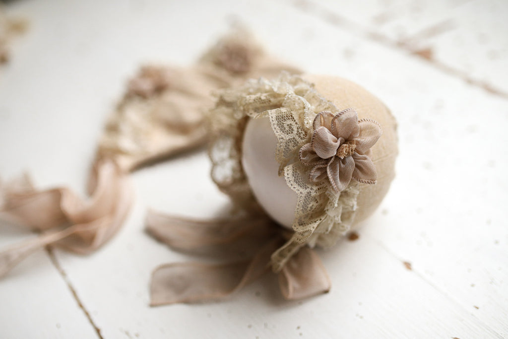 Vintage newborn bonnet, lace newborn bonnet, lace newborn sleep cap, newborn hat, newborn outfit, newborn cap, newborn photography, baby girl bonnet
