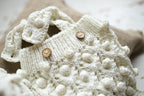 Knitted set for a newborn girl, knitted jumpsuit and bonnet, outfit for a newborn photo shoot, gift for pregnant women, props for newborns, outfit for discharge from the hospital
