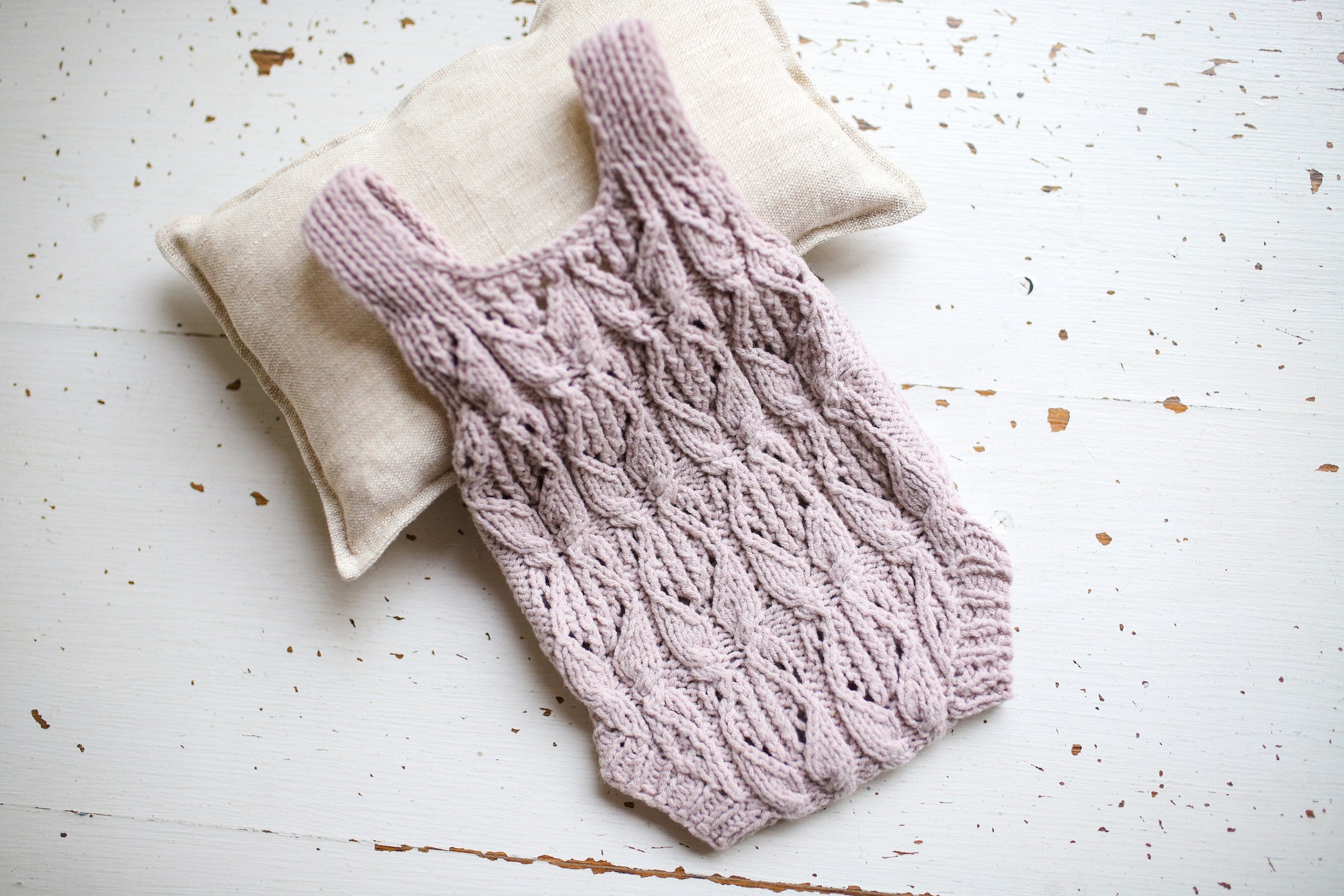 Knitted jumpsuit and bonnet, newborn photo shoot props set, newborn girl photo shoot outfit, newborn props, baby shower gift