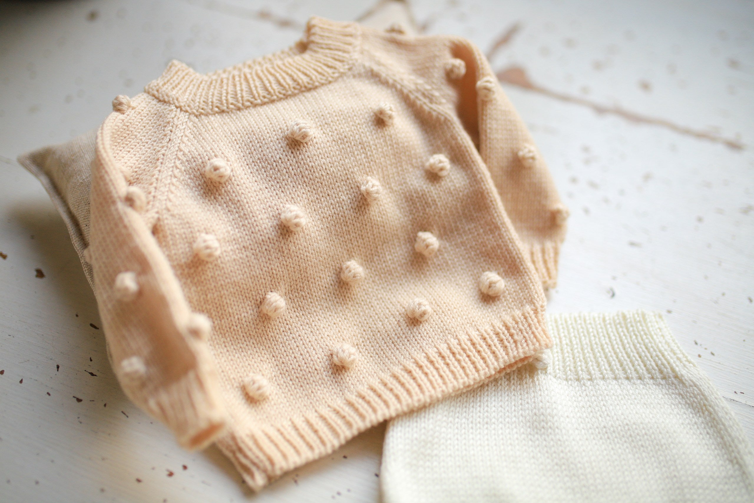 Knitted Merino Wool Sweater and Briefs Set for Boys, Chunky Knit Pullover for Newborns, Newborn Props, Newborn Photo Shoot Outfit, Baby Shower Gift