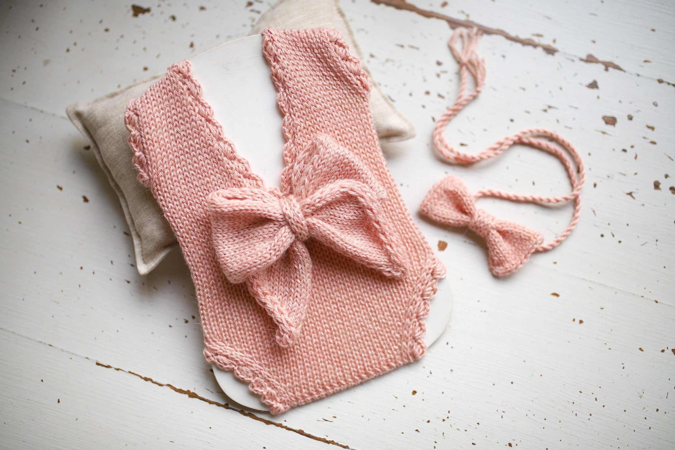 Newborn Baby Knitted Romper and Headband Set, Newborn Photo Shoot Outfits, Newborn Photo Shoot Outfits, Baby Shower Gift, Homecoming Outfits