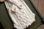 Knitted jumpsuit and bonnet, newborn photo shoot props set, newborn girl photo shoot outfit, maternity gift, newborn props