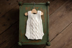 Knitted jumpsuit and bonnet, newborn photo shoot props set, newborn girl photo shoot outfit, maternity gift, newborn props