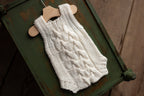 Knitted jumpsuit and bonnet, newborn photo shoot props set, newborn girl photo shoot outfit, maternity gift, newborn props