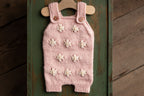 Knitted baby girl jumpsuit, newborn girl photo shoot props, newborn girl photo shoot outfit, maternity gift, knitted baby girl outfit, coming home outfit