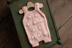 Knitted baby girl jumpsuit, newborn girl photo shoot props, newborn girl photo shoot outfit, maternity gift, knitted baby girl outfit, coming home outfit