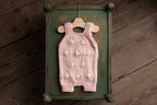 Knitted baby girl jumpsuit, newborn girl photo shoot props, newborn girl photo shoot outfit, maternity gift, knitted baby girl outfit, coming home outfit