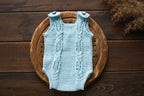 Knitted jumpsuit and bonnet, newborn photography props set, newborn photography clothes, newborn girl photo shoot clothes, maternity gift