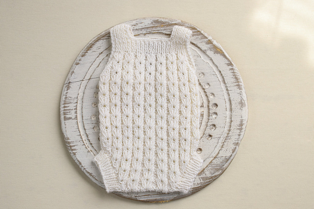 Knitted jumpsuit and headband, newborn photo shoot prop set, newborn girl photo shoot clothes, maternity gift.